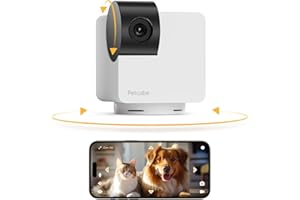 Petcube Cámara 360 | Cámara WiFi interactiva definitiva para mascotas y hogar con aplicación de teléfono, video HD de 1080p, rotación de 360°, visión nocturna, audio bidireccional, alertas