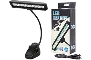 CCHKFEI Clip Luce da led Leggio Lampada da Lettura per Libri di Lettura, 9 LED USB/Batteria da Viaggio Luce Lettura Luce Notturna per Pianoforte Regolabile Portatile Lampada per Tavolo Computer