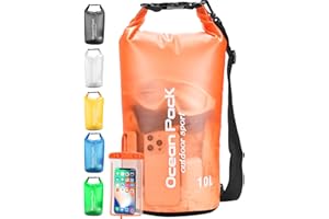 Henrycares Dry Bag wasserdichte Tasche, 20L 10L 5L 2L Wasserdichter Packsack mit Schultergurt und Wasserfester Handyhülle, Schwimmen, Baden, Strand, Kanu, Stand Up Paddling, Tauchen