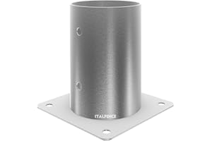 Italfence - Supporto per palo in legno a sezione tonda, zincato a caldo (Tutte le misure) [Ø101mm, 1 pezzo]