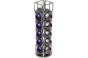 UNIVERSAL Nespresso Vertuo Lot de 20 porte-capsules 4 rangées avec base rotative à 360°