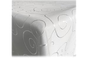 JEMIDI Nappe élégante décorative, éclat soyeux, 31 tailles et 7 couleurs, Polyester, Weiß, Oval 160x360