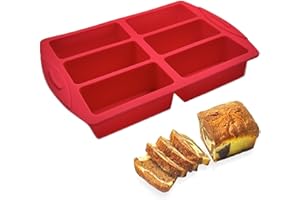 EASYLAVIE Moule Mini Cake 6 Cavités Moule Gateau Rectangulaire 10x5X4cm Moule Mini Pâté -Silicone Pâtisserie Rectangulaire Individuelle Gateau Mould Profond 4cm