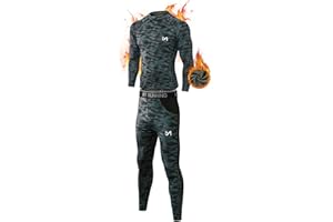 MEETYOO Ensemble de sous-Vêtements Thermiques Homme, Sport Base Layer Maillot Manches Longues Pantalon Quick Dry Sou Vetement pour L'entraînement Ski Running Randonnée