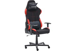 ‎DXRACER DXRacer 1.2 FD01 /NR -NEW- Gaming-/ Büro-/ Schreibtischstuhl, mit Wippfunktion Gaming Stuhl Höhenverstellbarer Drehstuhl PC Stuhl Ergonomischer Chefsessel, schwarz-rot