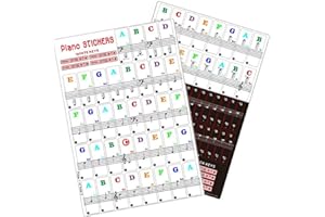 LANKOER Colourful Piano Stickers Piano Keyboard Stickers Piano Key Stickers for Beginners to Help You Learn Piano for Key Piano