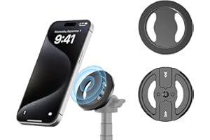 CERFFOOL Soporte magnético para trípode de teléfono MagSafe para iPhone 16, 15, 14, 13, 12 Plus, Pro Max, todas las series y más, con agujeros de 1/4 pulgadas y zapata fría