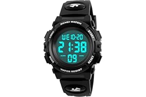 HMJIA Montre Enfant Garcon Fille pour 5-16 Ans, Montre Numérique Enfant étanche 5ATM avec Alarme/Date/Chronomètre/LED