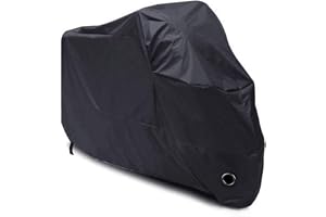 190T Waterproof Motorbike Cover/Motorcycle Covers for Outside Storage - Oxford Heavy Duty Heatproof Motorcycle Accessories Shed Anti Dust Rain UV Motorcycle Shelter Indoor with Lock-holes Storage Bag