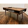 IThree Wooden Furniture Coffee Table, Rectangle Sofa Center Table for Living Room | Rectangular Coffee Centre Table Shelf Storage Solid sheesham Wood Coffe Table