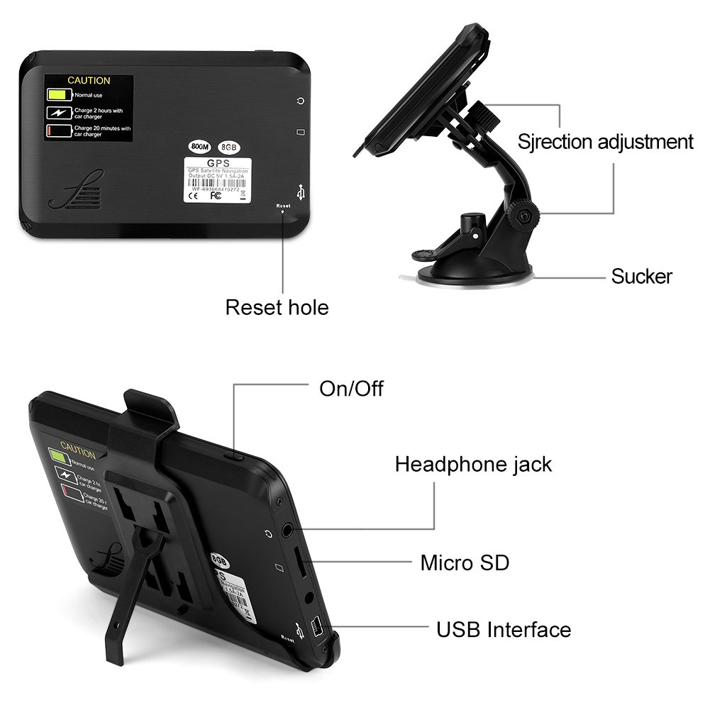 AONEREX-Sat-Nav-GPS-Navigation-System-5-Inch-HD-Touch-ScreenBuilt-in-8GM-128MB-Navigator-System-for-car-Navigation-with-UKEU-Latest-2018-Maps-Lifetime-Free-Updates