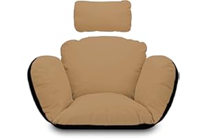 ‎AMAZINGGIRL Amazinggirl Hängesessel Outdoor Kissen Schaukelstuhl Auflage - Sitzkissen für Schaukelsessel Hängeschaukel und Hängesitz Polster mit Rückenteil und Kopfkissen Beige