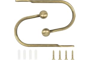 TAIYOU 2pcs Alzapaños Cortinas Metal Gancho Sujeciones Cortinas Ganchos Cortina Alzapaños Decorativos para Dormitorio Sala de Estar Cuarto de Baño Comedor Café Bronce Cabeza Redonda