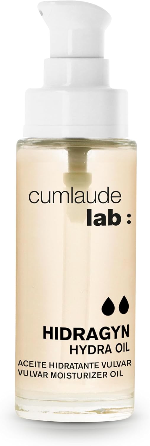 Cumlaude Lab - Hydra Oil, Aceite Hidratante Íntimo Biotecnológico 100% Natural, con Aceite de Oliva, Girasol, Argán, Glycirryza y Shiunko, Hidrata y Regenera la Zona Íntima Externa - 30 ml