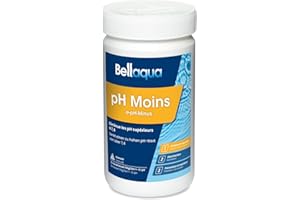 Bellaqua pH Moins Piscine 1,5 kg – Réducteur de pH Rapide – Granulés pour Piscine – Corrige pH Élevé et Stabilise l’Eau