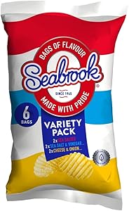 Seabrook Crinkle Crisps Variety Pack, 6 x 25g|200