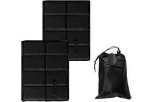 AUSYIWI 2 pcs Camping Mat, 45X35cm, Coussin de siège imperméable Pliable, Ultra-léger, résistant à l'humidité, imperméable, antidérapant, pour Le Jardin extérieur, Le Camping (Noir)