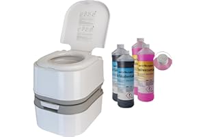 Montafox Toilette Portatile WC Chimico 24 litri - Opzionalmente disponibile: Liquido Sanitario e Spruzzatore