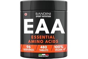 Bandini® EAA Essential Amino Acids | 480 Tablets 96-Day Supply | with All 9 EAAs Intra, Pre and Post Workout | Amino Acid Supplements for Sport | NO Additives, EAA Amino acids, Vegan Friendly