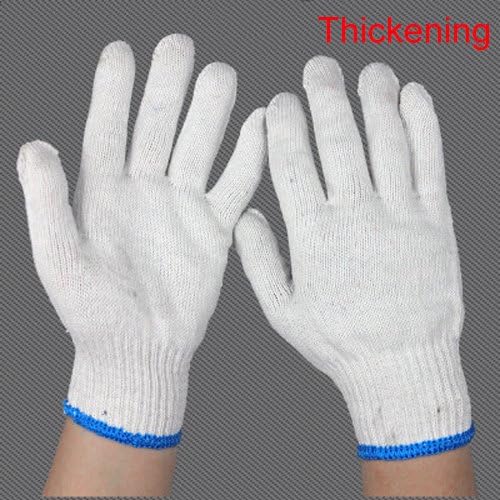 hongjiaxu Level 5 Hand Protection Food Grade Cut Proof Glove Comfortable Lightweight Wear Resistant Industrial Nylon Safety Work Gloves Thickening Cut Resistant Kitchen Gloves Cotton High Performance Migrant Workers White ( Color : Thickening , Size : 1 pairs )