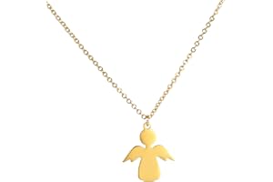 Dreamtimes Angel Colgante Collar para Mujeres y Niñas Amuleto Cristiano con Cadena de Cuello Joyas de Acero Inoxidable para Niños Día de San Valentín Regalos para el Día de la Madre