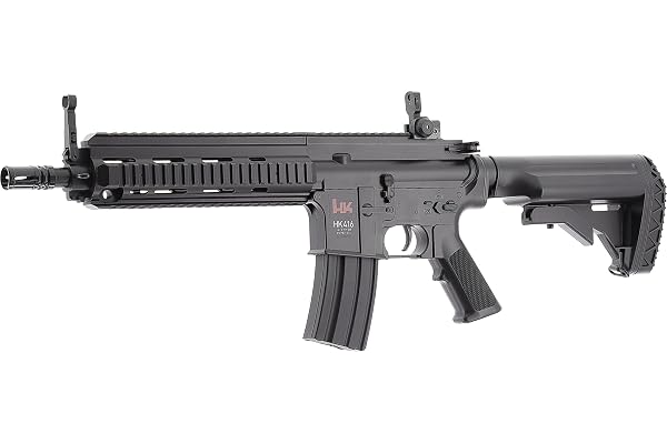 Mitraillette airsoft électrique puissante de marque Heckler & Koch - Inclus chargeur, câble et pochette - Puissance de tir maximale 0,5 Joule