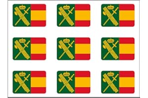 Artimagen Pegatina rectángulos Bandera con Logo Guardia Civil 9 uds. 16x11 mm/ud.