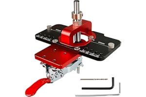 JOJOCY Perforadora de bisagra de 35 mm, plantilla de bisagra oculta de aleación de aluminio, bisagra de bloqueo preciso, guía de taladro, herramienta de carpintería para montaje de bisagras de armarios de