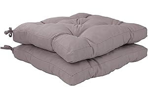 Viste tu hogar Pack of 2 Chair Cushions, 40 x 40 x 5 cm, Three-Dimensional Effect, 100% Polyester, Ideal for Dining Room, Patio, Living Room and Restaurant, Colour Light Grey