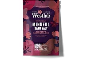 Westlab Mindful CBD Bath Salts 1kg - Epsom & Himalayan Salts Infused with Bergamot, Geranium for Calming and Soothing, Guaranteed Purity.