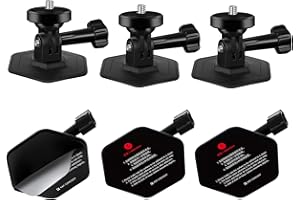 K&F CONCEPT 3PCS Soporte Adhesivo Flexible para Casco para GoPro Hero13/12/11/10/9, dji Osmo 360, Action 3/4/5 Pro, para Insta360 X5 X4 X3, Accesorios de Cámara de Accion, Soporte Adhesivo Pegatina