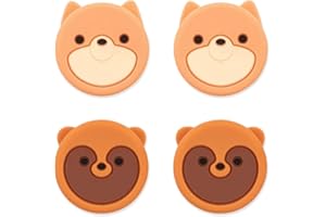 DLseego Thumb Grips Set, 4 PCS Thumbsticks Cover Silicone Joystick Caps for Switch/Switch Lite, Cute Fruit Pattern Analog Stick Caps for Thumb Grips Controller, Fox and Beaver cat