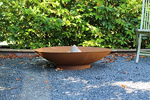 Feuerschale Ø80cm Rostigen Look mit hitzebeständigen Lack – Versand Kostenfrei - 3