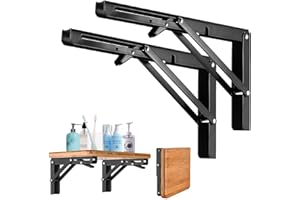 LYCXAMES Klappkonsole 300MM, 2 Stück Klappkonsole Schwerlast, Edelstahl Klapptisch Wand, Klappregalhalterungen Klappträger Regalträger für Bänke und Regale
