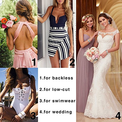 Frauen frei BH klebrigen Seite BH Push-up-BH geeignet Hochzeitskleid trägerlosen BH 1/2 Tasse dicke Kleberträgerlosen BH Invisible rücken Cup ABCD - 7