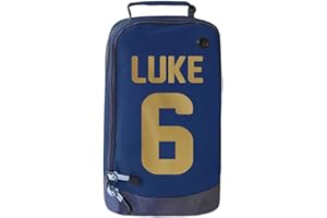 ABSOLUTELY TOP Personalised Childrens Boot Bag Boys Football Rugby Kids Sports Footy PE Kit, Midnight Navy/Gold Print