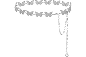 Liutufy Waist Chain Belts Women Girls Metal Belly Link Adjustable Waist Belt for Jeans and Dress