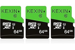 KEXIN Tarjeta MicroSDXC 64GB UHS-3 85MB/s para Cámara Deportiva, IPC Cámara, Smartphone y Drone [3 Pack]