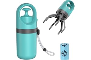 ORIA Pooper Scooper, składana hulajnoga dla psów, z wbudowanym dozownikiem torby na klucze, zwijana smycz na klucze, przenośna hulajnoga dla małych, średnich i dużych psów