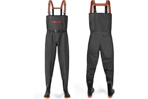 YOOHBERRYS Waders Pesca da Uomo, Waders da Uomo con Stivali da Pesca 42-46, Waders Trampolieri da Pesca, Pantaloni Impermeabili Antiscivolo Regalo per Amanti Pesca Sportiva