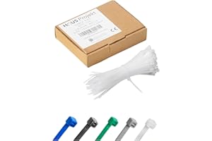 HAUS PROJEKT Blanc Lot de 100 Attaches Zippées Industrielles de Qualité Supérieure, 100 mm x 2,5 mm, Multifonctionnelles, en Plastique, pour Usage Intérieur et Extérieur, Gestion des Câbles, Fils, Maison, Bureau