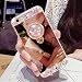Produktbild LAPOPNUT für Samsung Galaxy J5 2017 Version Hülle Glitzer Mädchen Rose Gold Handyhülle 180 Grad Ständer Diamant Glanz Strass Funkeln Bling Glitter Pink Schutzhülle Harte PC Spiegel Case Girl