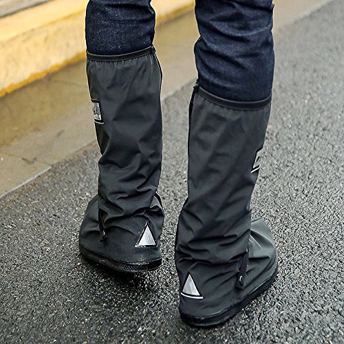YAHUANG Regenüberschuhe Wasserdicht Schuhe 1 Paar, Outdoor Radsportschuhe Regendicht Rutschfestem Überschuhe optimal vor Nässe, Schnee und Matsch geschützt - 2