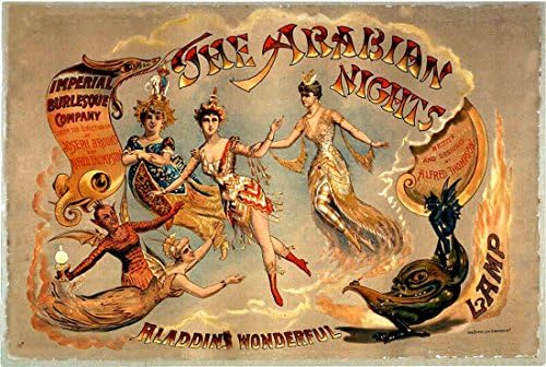 Imperial Burlesque Company - The Arabian Nights - Alladin c1888 (B) - Vintage Magician Mouse Mat
