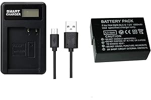 FUGASUN 1 Stück 1800 mAh PAN BLC12 DMW-BLC12 Akku mit LCD-Akku-Ladegerät für Panasonic Lumix FZ1000, FZ200, FZ300, G5, G6, G7, GH2, DMC-GX8
