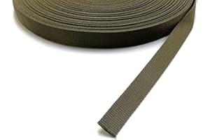 CHURCH PRODUCTS UK Sangle en polypropylène robuste de 25 mm pour sacs à dos, ceintures, poignées, sacs, laisses de chien (10 mètres, vert olive)