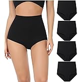 wirarpa Culotte Femme Coton Taille Très Haute Culottes Elasticité Slips Lot de 4