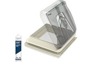 Fiamma Vent 28 x 28 cm Klar | Chrystal | Dachhaube Dachluke | wahlweise mit Dichtmittel | 28F (1x Vent 28 + Dichtmittel)