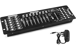BENESSIT DMX 512 Controller 192 Kanäle Konsole, DJ Licht Controller Konsole 240 Szenen für MINI DMX-Controller DMX-Lichtpult Party DJ Disco Moving Head Licht Bühnen Lampe Operator Ausrüstung (Schwarz)