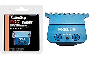 BESTBOMG Cuchillas de repuesto FX707BL para cortacéspedes FX787 y FX726, cuchillas de repuesto cero desviaciones FXBLUE de GOTTOG, compatible con BaBylis Trimmer Blades (FX707BL) - Azul